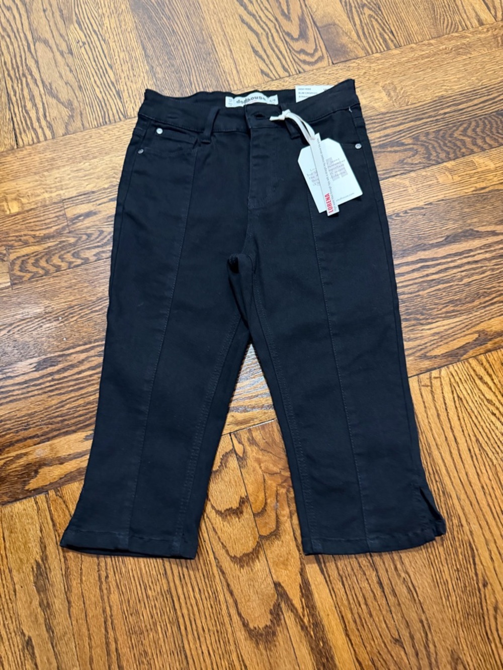 Dollhouse Black High-Rise Slim Cropped Pants